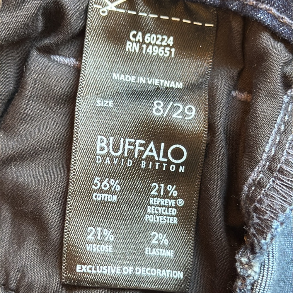 Buffalo David Bittman Alyssa Jean Hi-Rise Dark Blue Straight Stretch Size 8/29 - Picture 10 of 11